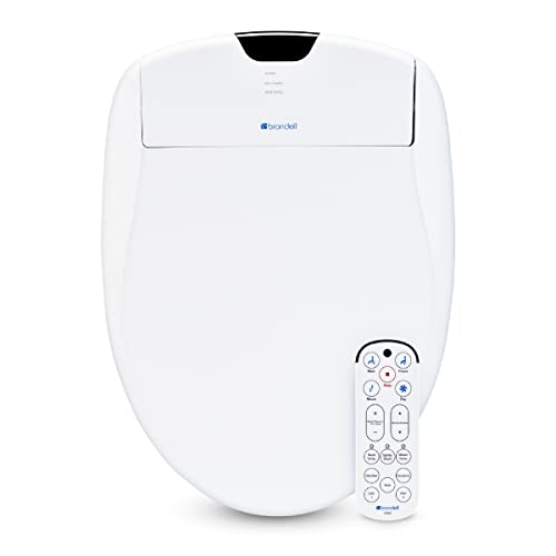 Brondell S1400-EW Swash Electric Bidet Toilet Seat With Oscillating Stainless Steel Nozzle, Warm Air Dryer, Heated, Night Light, Gentle Close Lid, Thin Profile, Remote Control, Elongated, White