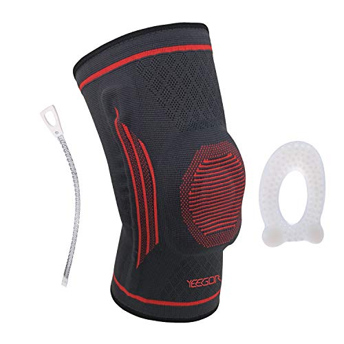YEEGOR Knee Compression Sleeve for Men & Women - Breathable Knee Brace with Padding - Knee Support Sleeve for Running, Biking, Volleyball, Arthritis, Meniscus Tear, Joint Pain Relief