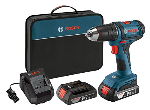 Bosch Power Tools Drill Driver Kit DDB181-02 - 18V Cordless Drill/Driver Tool Set with 2 Lithium Ion Batteries, 18 Volt Charger, & Soft Carry Contractor Bag