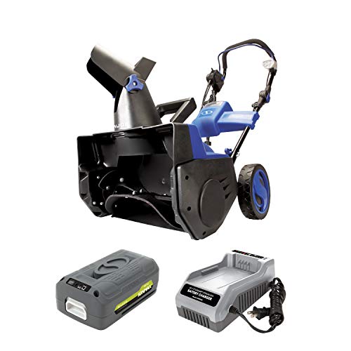 Snow Joe ION18SB-HYB 18-Inch 40 Volt Single Stage Brushless Snow Blower, Kit (Hybrid w/4.0-Ah Battery + Quick Charger)