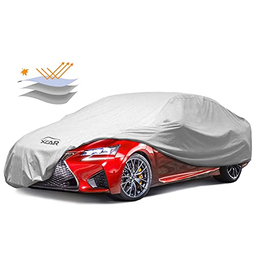 XCAR Car Cover Breathable Dust Prevention -Fits Sedan Hatchback Up to 200 Inch in Length