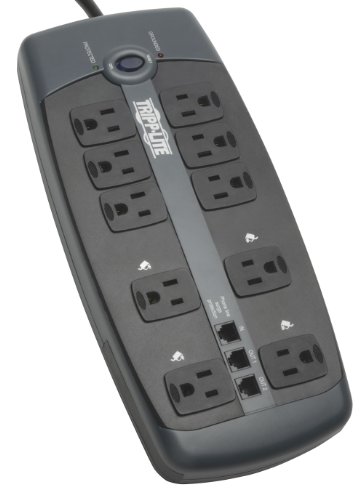 Tripp Lite TLP1008TEL 10 Outlet Surge Protector Power Strip, 8ft Cord, Tel/DSL Protection, RJ11, & Dollar 150,000 Insurance Silver