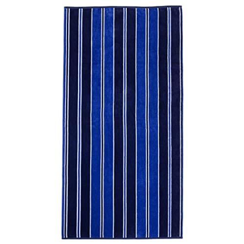 SUPERIOR 100% Cotton Luxury Beach Towels - Oversized Beach Towel, Swim Towel, Aqua Stripes (34' x 64')