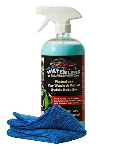 DualPolymer Waterless Car Wash - Repairs Minor Scratches - Prevents Water Spots - Bonus Microfiber Cloth