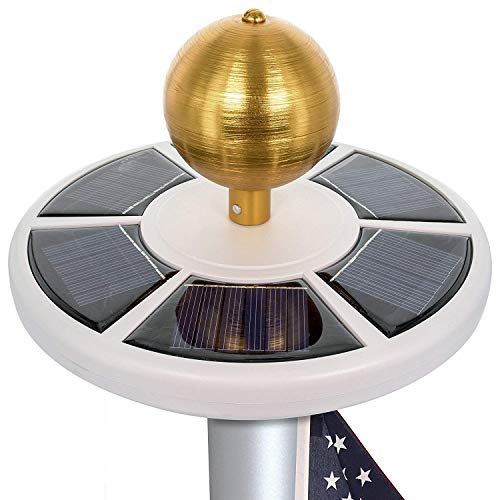 HiMo Solar Power Flag Pole Light With 26 Flag LED Downlights, Auto On/Off and Waterproof for Most 15 to 25 Ft Flag Pole Night Lighting Eco-Friendly Figurine Lights