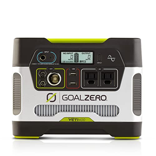 Goal Zero Yeti 400 Portable Power Station, 400Wh Battery Powered Generator Alternative with 12V, AC and USB Outputs