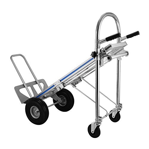 VEVOR Folding Hand Truck 3 in 1 Convertible Hand Truck 770LBS Capacity Hand Truck 2 Wheel Dolly and 4 Wheel Cart with 10' Pneumatic Wheels (3 in 1)