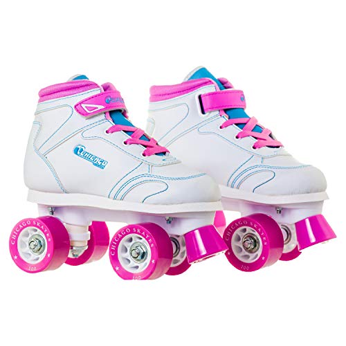 Chicago Girls Sidewalk Roller Skate - White Youth Quad Skates - Size J12