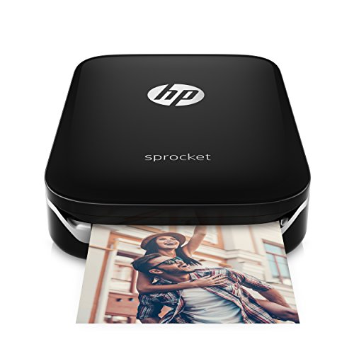 HP Sprocket Portable Color Photo Printer, Print Social Media Photos on 2x3' Sticky-Backed Paper - Black (X7N08A)