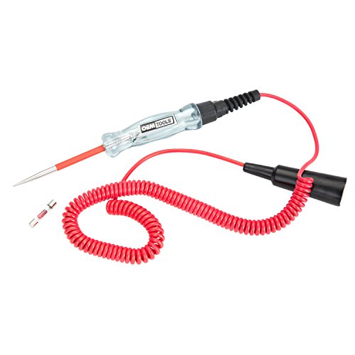 OEMTOOLS 25886 Circuit Tester 6-24 Volt, Black and Red, Live Wire Tester Electrical Tool, 12V Test Light Automotive Test, LED Test Light for Car Tests