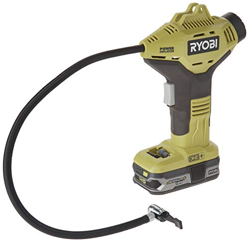 Ryobi P737 Genuine OEM One+ Cordless 0-150 PSI Lithium Ion Power Inflator Power Tool Kit (2 Piece Bundle: 1 x P737 Power Inflator, 1 x P107 Compact Lithium Ion Battery)