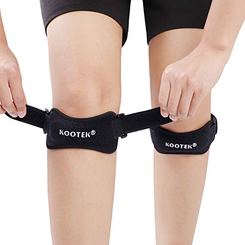 Kootek Patella Knee Strap Adjustable Tendon Brace Support Knee Pain Relief for Running, Jumpers Knee, Tennis, Basketball, Tendonitis & Squats (2 Pack)