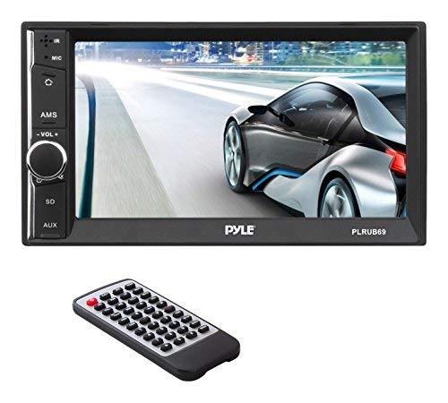 Pyle Car Audio Radio Receiver | Double Din Car Stereo | 6.5' TouchScreen | Bluetooth Audio Receiver | Wireless Streaming | Microphone | Handsfree | USB/SD Memory Card | AUX/MP3 Input | (PLRUB69)