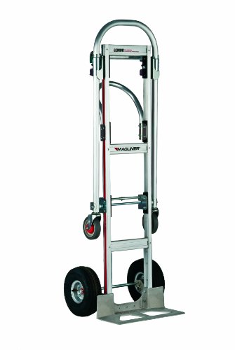 Magliner GMK81UA4 Gemini Sr Convertible Hand Truck, Pneumatic Wheels, 500 lbs Load Capacity, 61' Height, 55-3/4' Length x 21' Width , Silver