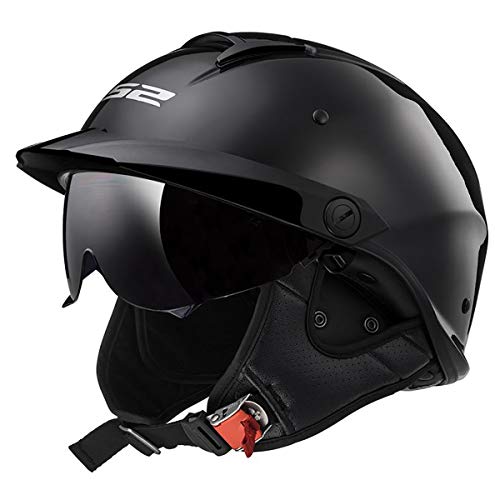 LS2 Helmets Rebellion Motorcycle Half Helmet (Matte Black - X-Large)