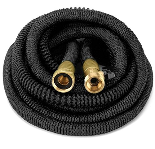 GrowGreen 2017 Heavy Duty 50 Feet Expandable Hose Set, Strongest Garden Hose On Earth. with All Solid Brass Connector + Storage Sack,