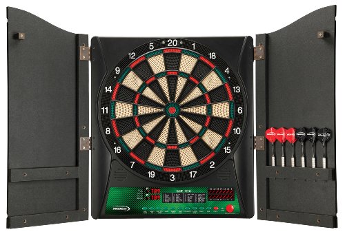 Regent-Halex Millennia 1.0 Electronic Dartboard in Wood Cabinet, Brown, Medium