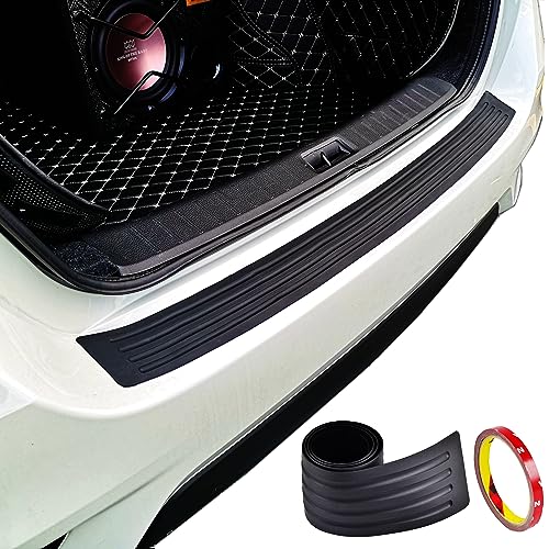 Goodream Rear Bumper Protector Guard Universal Black Rubber Trim Cover Protection Strip Scratch-Resistant Exterior Car Accessories Trunk Door Entry Sill Guard for Most Cars and SUV(35.8Inch)