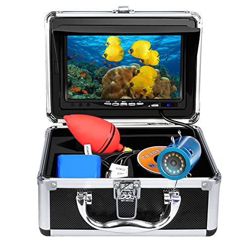 Anysun Underwater Fish Finder - Professional Fishing Video Camera with 7' TFT Color LCD HD Monitor 700TVL, CCD 15M Cable Length with Carry Case - Fun to See Fish Biting