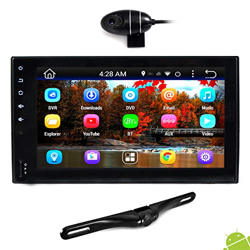 Pyle Premium 6.5' Double-DIN Android Car Stereo Receiver With Bluetooth and GPS Navigation - HD DVR Dash Cam and Rearview Backup Camera, Touchscreen Display W Wi-Fi Web Browsing, App Download (PLDNAND465)