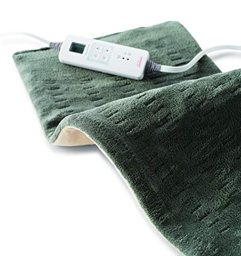 Sunbeam XL Heating Pad for Back, Neck, and Shoulder Pain Relief with Auto Shut Off and 6 Heat Settings, Extra Large 12 x 24', Green