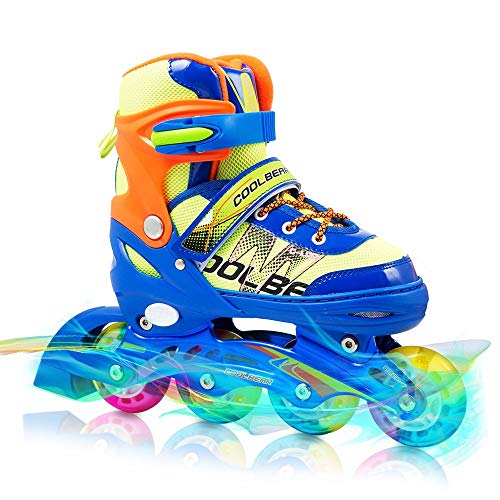 Otw-Cool Adjustable Inline Skates for Kids Boys skates with All Wheels Light up, Safe and Durable Inline Roller Skates for Boys