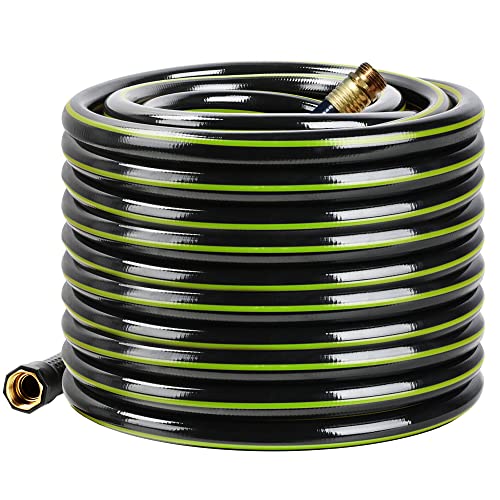 Worth Garden Long Garden Hose 5/8 in. X 75ft. NO KINK,No L Leak,HEAVY DUTY Durable PVC Water Hose with Solid Brass Fittings , Male to Female Replacement Water Pipe,12 YEARS WARRANTY,H155B01