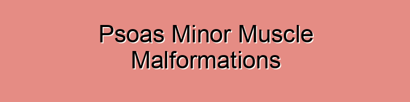 Psoas Minor Muscle Malformations