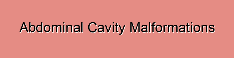 Abdominal Cavity Malformations