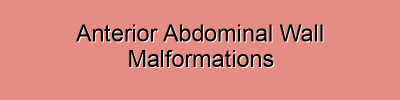 Anterior Abdominal Wall Malformations