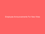 Employee Announcements For New Hires