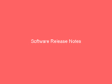 Software Release Notes